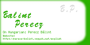 balint perecz business card